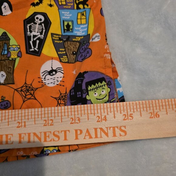 Halloween Dickies Womens Scrub Top XL Pumpkin Frankenstein Ghost Haunted House - Picture 13 of 15